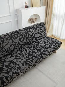 1pc Plush Sofa Bed Cover, High Elasticity Easy Installation, Multi-Size, All Season Use, Prevent Pet Scratching, Foldable Sofa Bed Slipcover, Decor For Living Room - Light Grey - View 11