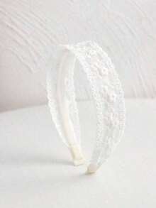 1pc Women Flower Embroidered Headband Elegant Piranha Flower Valentine's Day,Hairband,Hair Hoop,Hairband,Hair Hoop Headbands Hair Accessories Head Accessories - 白色 4 - 查看 1