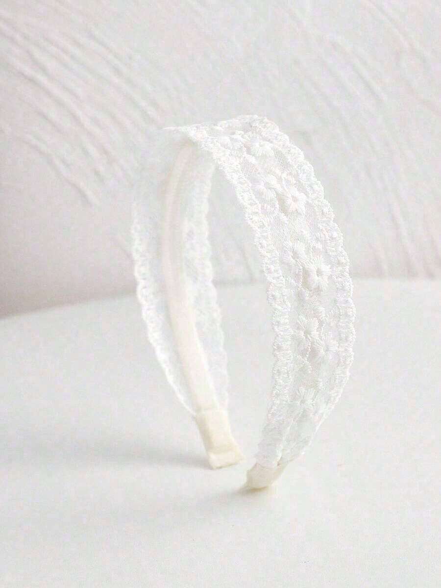 1pc Women Flower Embroidered Headband Elegant Piranha Flower Valentine's Day,Hairband,Hair Hoop,Hairband,Hair Hoop Headbands Hair Accessories Head Accessories - 白色 4 - 查看 1