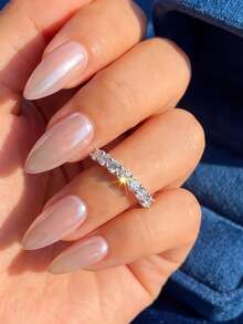 1枚S925纯银永恒立方氧化锆戒指 - 全镶钻设计，优雅女士精美珠宝，适合订婚、日常佩戴和送礼。 - 鋯石戒指 - 查看 2