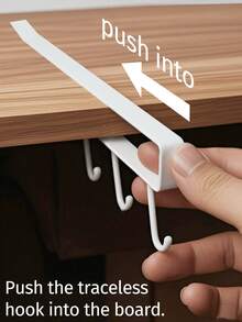1pc Iron Hanging Hook With 6/12 Hooks, Suitable For Cups, Mugs, Cup Racks, Kitchen Utensils, Hats, Scarves Storage Rack, Applicable For Kitchen Bar, Coffee Bar, Wardrobe And Cabinet Undersides, Great Housewarming Gift, Decorative Hooks - Multicolor - View 4