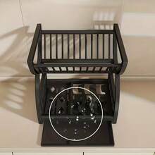 1 pieza Estante de cocina de plástico, Escurridor y organizador multifuncional de tazones y platos, Organizador de cubiertos de doble capa - Multicolor - Ver 8