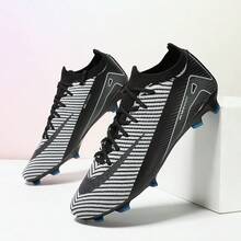 Giày bóng đá chuyên nghiệp dành cho nam, nữ, thanh thiếu niên và học sinh, giày thi đấu và tập luyện với đinh tán TPU, giày bóng đá liền mạch dành cho người lớn. - màu đen - Xem 1