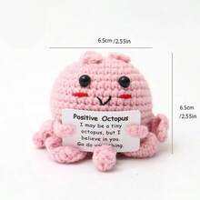 1pc Pink Octopus Crochet Doll, Conveys Sincere Encouragement, Crocheted Doll Will Make Me Or Someone I Care About Happy. This Is Not Only A Gift For Myself, But Also A Unique Gift For Friends Or Family. - Multicolor - View 2