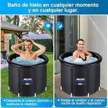 Hisemy Spa Portátil de Agua Fría/Hielo para Atletas y AdultosTina Inmersión Fría- Tina de Baño Terapéutica 80x75cm - Negro1 - Ver 7