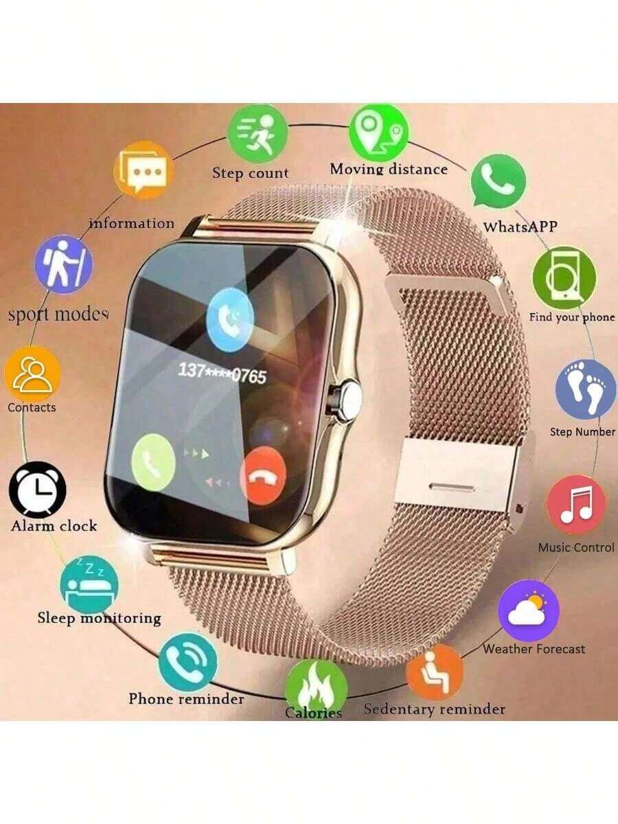 Smart Watch, Wireless Calling /Dial, Multi -Sport Mode, Calling Reminder And Rejection,Information Reminder,SMS Reminder,For IPhone/Andriod - Multicolor - View 1