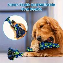 1pc Rope Knot Dog Toy, Chew Toy, Tug Of War Toy, Suitable For Medium & Large Breed Pets - Multicolor - View 2