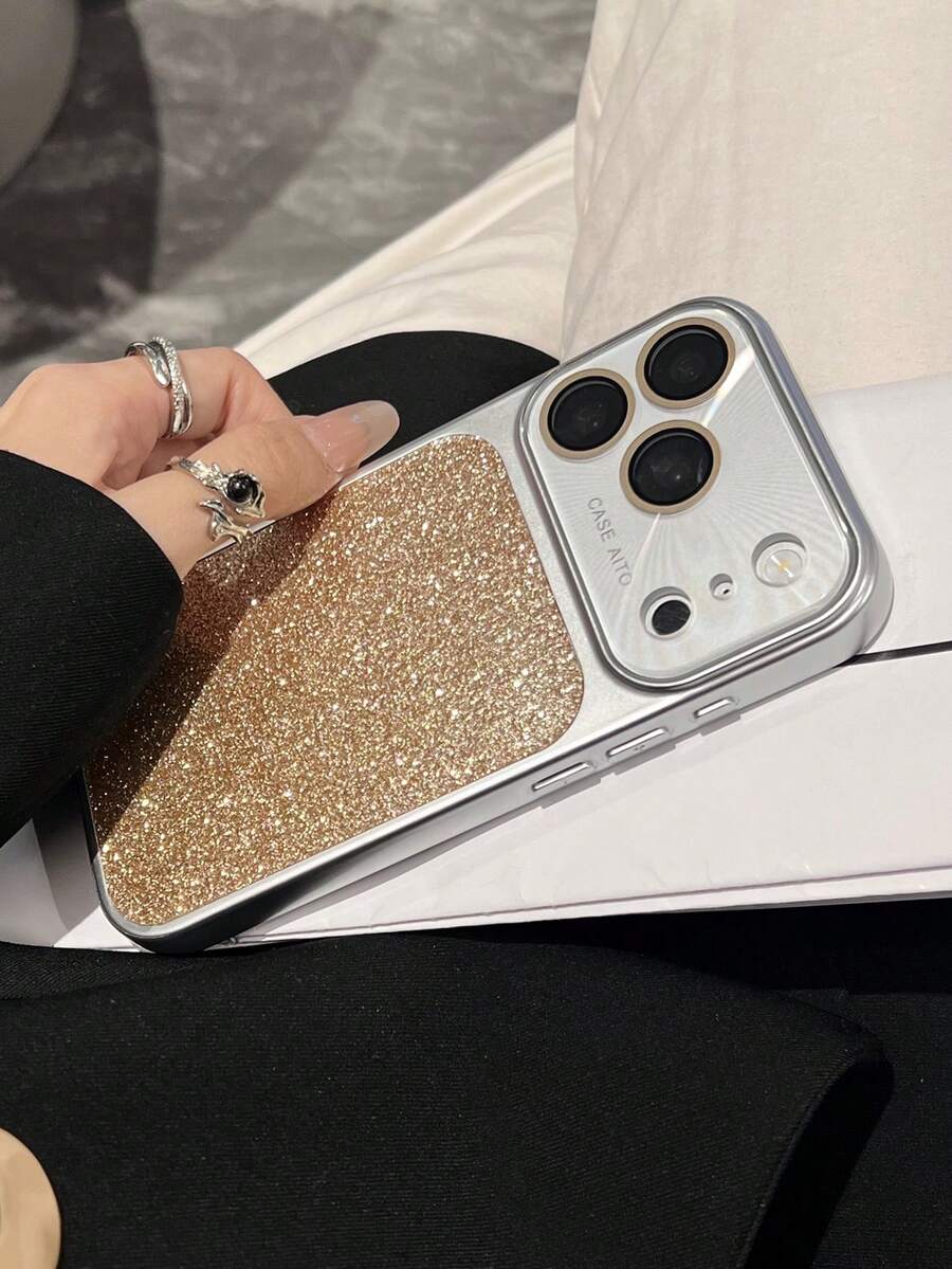 Funda de teléfono con brillo de moda 17/16/15/14 - Dorado - Ver 1
