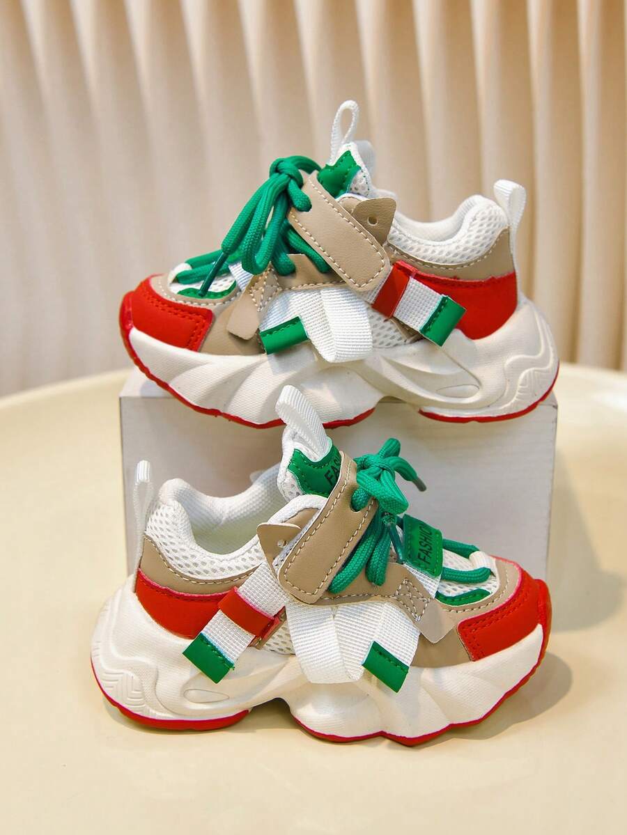 3pcs Toddler Boys/Girls Breathable Sports Shoes, Children Mesh Sneakers, Infant/Toddler Casual Shoes, 1-12 Years Old, Spring/Autumn - Hot Pink - View 1