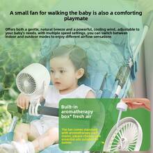Baby Stroller Fan With Natural And Strong Wind Modes,  With Built-In Aromatherapy Box, Rechargeable Clip-On Fan For Baby Stroller Indoor Outdoor Use - 白色10000mah[100檔無極風] - 查看 5