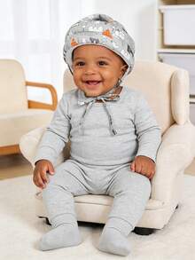 1顶防摔婴儿帽，幼儿学步安全防护头盔，适合8-36个月大的婴儿 - 灰色 - 查看 10