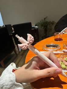 3支装黑色卡通翅膀图案圆珠笔，速干，适合学生和专业人士使用 - 3件天使翅膀筆 - 查看 5