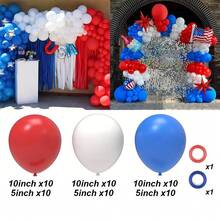 124Pcs Red White And Blue Balloon Arch Kit,Royal Blue Red White Balloon Set Different Sizes Pack For Balloon Garland As 4th Of July Decorations,Independence Day Theme Party Decorations,Birthday Party Supplies - Multicolor - View 10