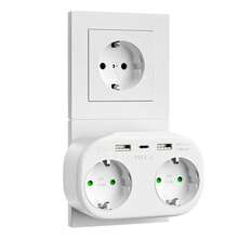 HITRENDS European Portable Fast Charging Adapter - Type-C + 5-In-1 USB, With 16A Overload Protection, Supports Charging 5 Devices Simultaneously. Essential Gadget For Travel, Home, Office, Dorm Or Business Trip. - EU E Type Plug(220-240V) - View 10