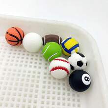 1pc 3D Ball DIY Shoe Flower Detachable Shoe Buckle Accessory, Basketball, Football, - Multicolor - View 3