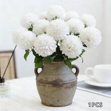 Artificial Chrysanthemum Festive Faux Flower Decoration For Home Holiday Decor - 白色 - 查看 5