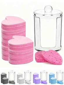 100% Natural Compact Facial Cleansing Sponge, Suitable For Exfoliating, Makeup Removal And Face Washing, Ideal For Beauticians - Pink - View 2