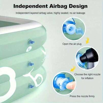 Bể bơi ngoài trời bằng nhựa PVC dày dặn, có mái che nắng, cầu trượt và lâu đài bơm hơi - Có thể gấp gọn, được làm từ chất liệu PVC dày.