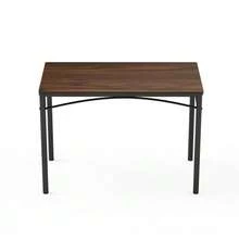 Dining Table Set, Bar Table With 4 Dining Chairs, Kitchen Table With Chairs, Industrial Breakfast Table For Kitchen, Living Room, Party Room, 110cm*60cm*76.5cm - Walnut - View 8