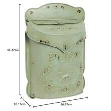 Creative Co-Op DA3571 Aqua Embossed Tin Letter Box - Verde - Ver 7