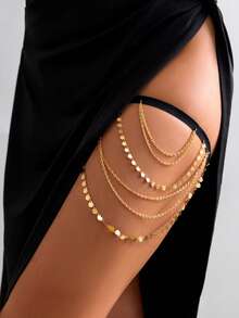 性感女士大腿链，甜美清爽，心形流苏腿链，沙滩腿链 - 愛心 - 查看 4