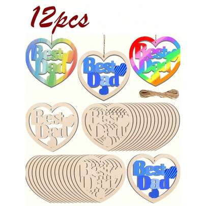 12幅/1幅木刻DIY画，父亲节最佳剪纸装饰画，适用于房间和房屋装饰，是父亲节、周年纪念日、生日的理想之选，营造温馨的航空主题家庭或班级氛围，可悬挂装饰，也适合家庭聚会装饰。