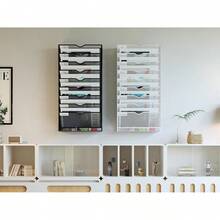 EasyPAG 13 Fächer Metall A4 Zeitschriftenhalter Wand Zeitschriften Wandhalter Aktenablage Dokumentenhalter Hängend Magazin Organizer Flyerständer Prospektspender,Schwarz MIQY - Schwarz - Übersicht 7