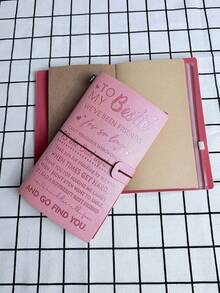 1pc Pink Cute Notebook, Travel Journal, Diary, Best Friend Gift, Lovely Notebook - Notebook - View 5