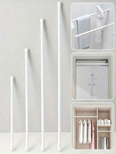 1 pieza/2 piezas Soportes para cortina de ducha - Bases para cortina de ducha, Soportes para barra de cortina de ducha, Barras para cortina de ducha, Soportes para barra de cortina, Soportes para gabinete de zapatos; Soportes ajustables sin clavos para cortina de ducha, Ganchos para cortina montados en la pared, Soportes para toallero, Accesorios para cocina, baño, inodoro, dormitorio, sala de estar