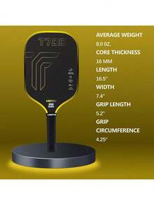 T700 16mm Pickleball Paddle, Made Of Carbon Fiber With Polypropylene Honeycomb Core, Enhances Power To Achieve Ultimate Spin And Consistency - Multicolor - View 2