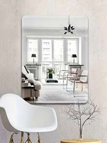 1pc, Modern Acrylic Mirror Wall Wall Decor Full Body Mirror ,Home Decor Living Room 2mm Thick, House Decor Frameless, Room Decor Plastic Wall Mount, Bathroom Vanity Mirror, Room Decoration Stuff Living Room Decor Bathroom Bedroom Decor - Silver - View 6