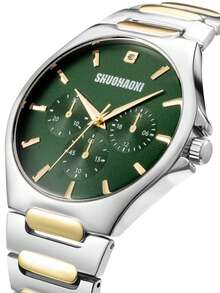 1 chiếc đồng hồ nam công sở dây thép không gỉ, kiểu dáng casual, máy quartz, thích hợp đeo hàng ngày và làm quà tặng. - Một cỡ - Xem 3