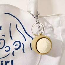 New 3D Printed Desk Stress Relief Bun Clicker Keychain, Mini Steamed Bun Stress Relief Button Keyring - Beige - View 4