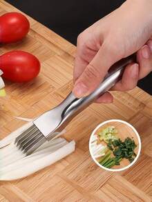 1pc Stainless Steel Multi-Function Vegetable Slicer | Stainless Steel Material | Multi-Blade High-Efficiency Cutting | Kitchen Vegetable Cutting Slicing Chopping Tool - Multicolor - View 6