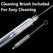 Glass Blowing Straws 1  Size Cone Loader King Size Loaders Smooth Flow Tubes With Cleaning Brush Hand Made Industrial Glass Tubes Tubing - White - 查看 2