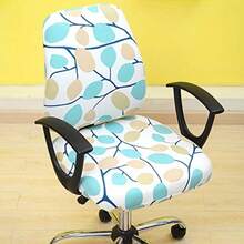 Chair Covers Spandex Office Computer Chair Cover Stretch Removable Washable Rotate Swivel Chair Protective Covers BlueFloral - BlueFloral - View 3