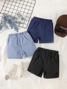Bộ 3 quần short denim mùa hè cho bé trai, quần Bermuda mỏng mềm mại thoải mái, trang phục quần jean cho trẻ nhỏ. - Nhiều màu - Xem 2