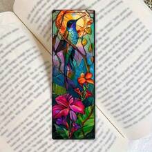 2D Acrylic Flat Creative Hummingbird Bookmark, Exquisite Acrylic Bookmark Set With Hummingbird And Flower Combination, Perfect Gift For Family And Friends - Beige - View 4