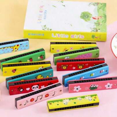 هارمونيكا مرسومة، هارمونيكا قابلة للعزف ذات صفين، مناسبة للمبتدئين، لعبة ذكية للتعليم المبكر، أداة إنارة موسيقية، هدية إبداعية. إنها هدية صغيرة مثالية لعيد الحب، عيد الفصح، عيد الميلاد، رمضان وغيرها من المناسبات.