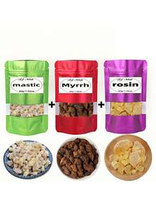 90g Premium Frankincense, Copal & Myrrh Resin Blend, Natural Plant Aroma, Feather-Free, Suitable For Air Purification, Yoga, Meditation - Frankincense + Rosin + Myrrh + Tweezers Combination - View 2