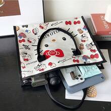 SANRIO 卡通帆布手提包，大容量手提包，学生通勤可爱单肩包，少女卡通手提包，学生必备 - A - 查看 6