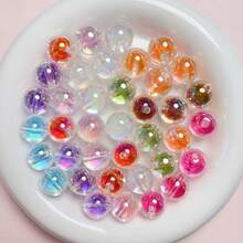 20 piezas de abalorios de acrílico de colores brillantes de doble capa de 16 mm, suministros de manualidades para collares, pulseras y joyería DIY - Perlas de corazón de azúcar - Ver 2
