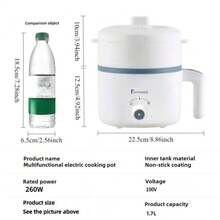 RAF 1-3 Person Multi-Function Electric Slow Cooker, Non-Stick Pot, Mini Electric Pot, Kitchen Appliance, Soup Pot, Rice Cooker, Electric Skillet, Ideal For Valentine's Day And Christmas Holiday Kitchen Gift, Discounted - View 10