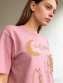 [Lunar Apex]Cure Tee, 90s Alt Rock, Unisex Shirt, Music Gifts, Lover Gifts, Cure Fan Gifts, Band Tee, Cure Graphic Tee100 Comfortable Cotton-Shirt - 粉色 - 查看 4