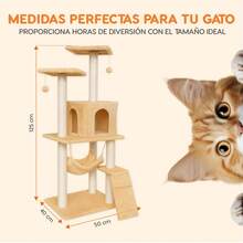 Rascador para Gatos Persa – Árbol para Gatos con Escalera, Escondite y Hamaca – Estructura Cubierta de Sisal y Felpa – , Cómodo y Duradero – Castillo para Gato 125 X 50 X 40cm (Beige) - Beis - Ver 2