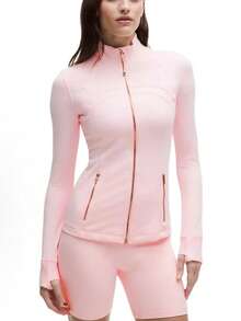 Lululemon Women's Define Jacket Nulu™ | Buttery-Soft Weightless Fabric | Slim Fit Streamlined Athletic Zip-Up | Luxury Studio-To-Street Performance Outerwear - Pink gold zipper - 查看 2