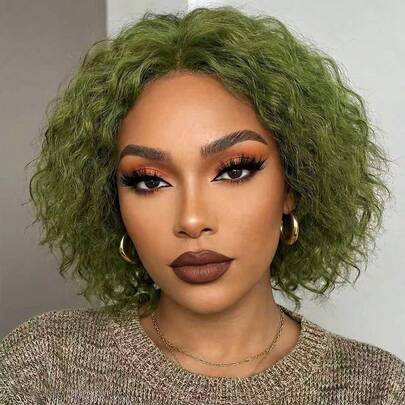 Tóc giả xoăn màu xanh lá cây thời trang với lưới hoa hồng thoáng khí, kiểu tóc giả cosplay nhân vật anime mới này phù hợp để đội hàng ngày, dự tiệc, dạ hội hóa trang và nhiều dịp khác. Đây là tóc giả sợi tổng hợp chịu nhiệt dành cho nữ.