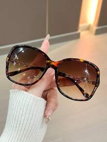 Gafas de sol de gran tamaño con estampado de leopardo a la moda, excelentes para vacaciones de verano en la playa, actividades al aire libre, viajes, salidas y regalos para familia y amigos - Té Douhua - Ver 6