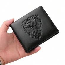 男士个性化三折3D压纹钱包，多卡位信用卡夹拉链零钱包，男士现金钱包迷你钱包男士钱包真皮小钱包旅行必备夏季小钱包 - 彩色 - 查看 5