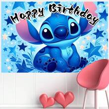 Stitch Coconut Tree Birthday Party Backdrop, Lilo And Stitch Themed Wall Decor, Photo Banner For Celebration Events, Party Decorations And Display Props - Multicolor - View 6